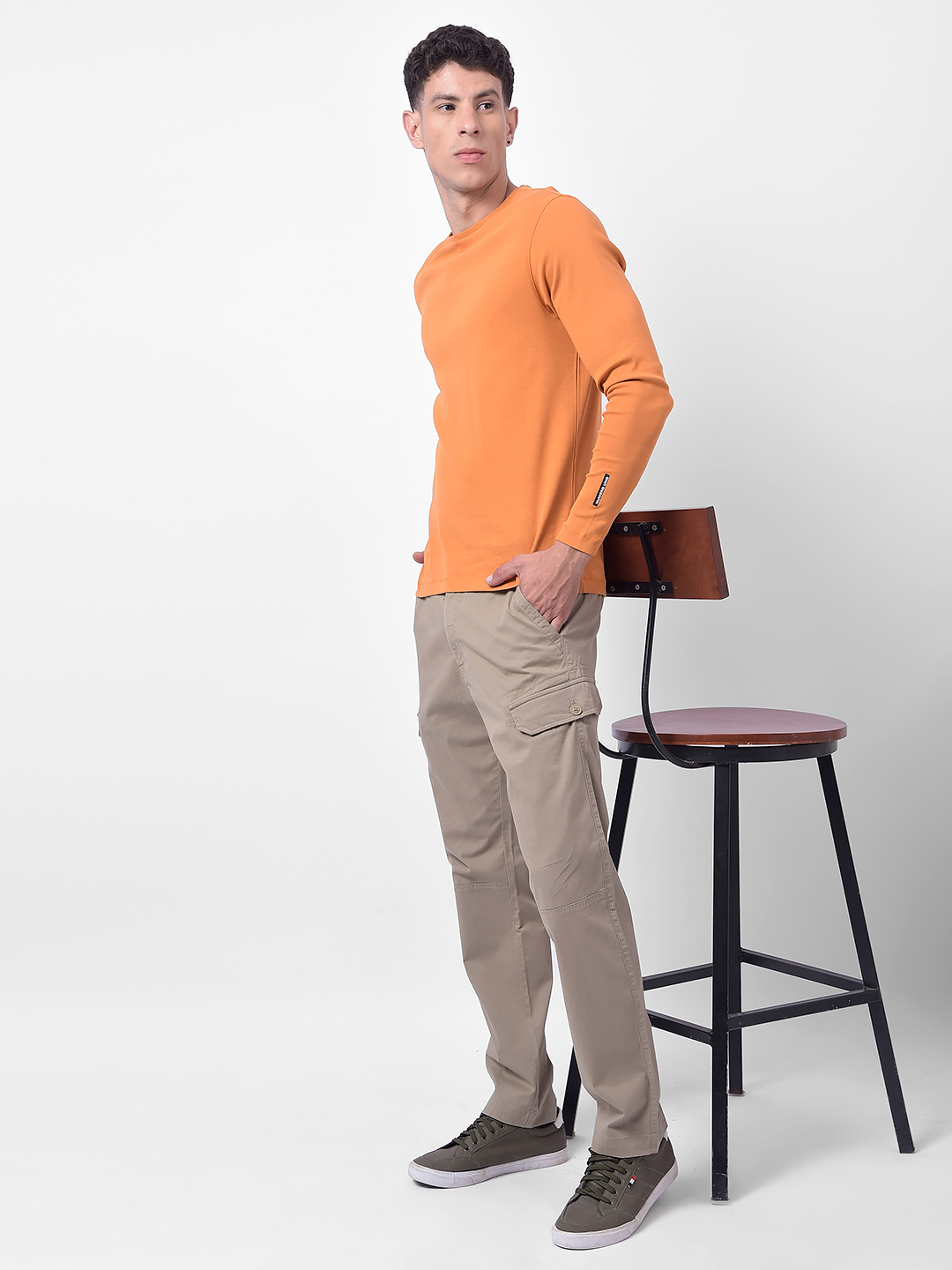 Numero Uno Men Beige Regular Fit Cargo Pants